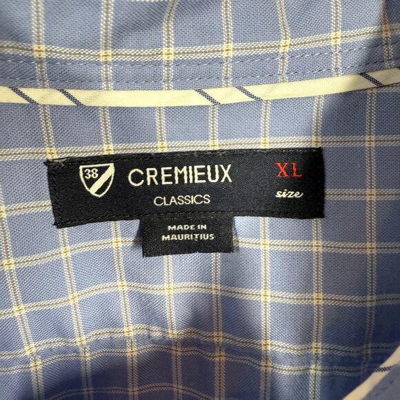 Men's Cremieux Blue Plaid Short Sleeve Button Up Shirt Size XL - Picture 3 of 7